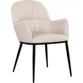Kora Dining Arm Chair in Wheat Leather & Steel (Set of 2)